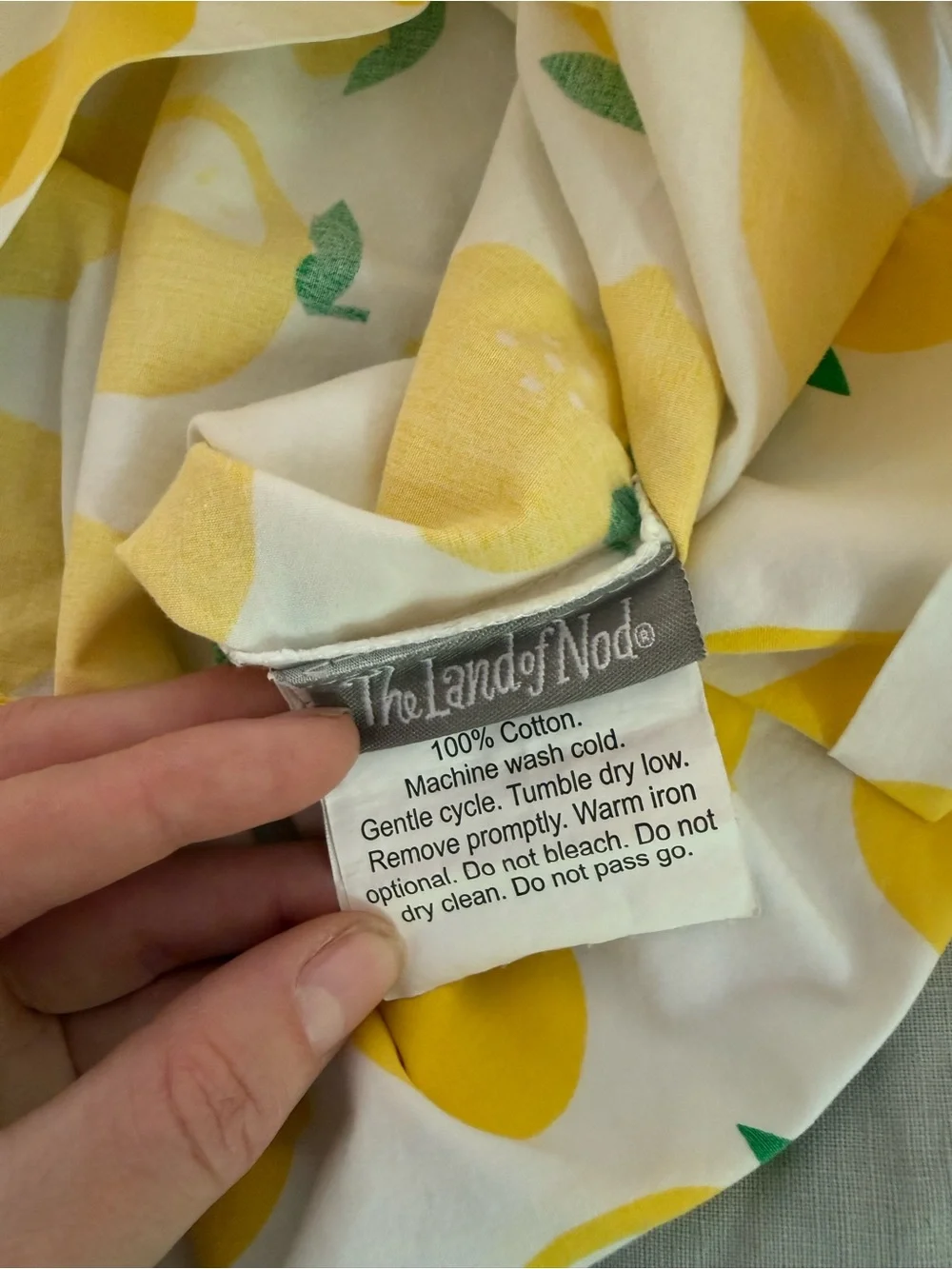 The Land of Nod Lemon-Print standard sham